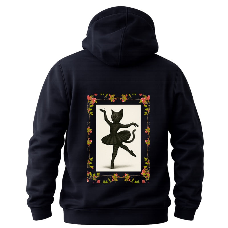 Pullover Hoodie Gothic Cat Ballerina