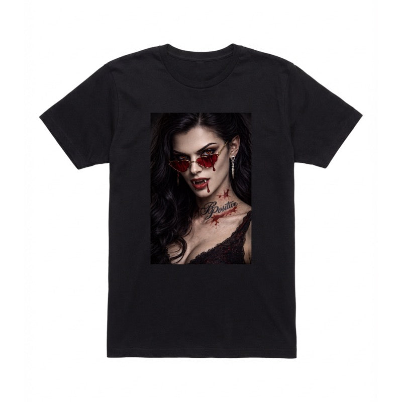 T-Shirt Short Sleeve Vampire Girl B Positive